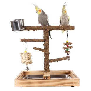 大型加粗花椒木游戏站架鹦鹉秋千吊环鸟玩具虎皮牡丹玄凤鸟笼玩具