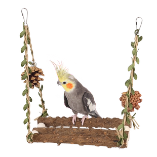 花椒木秋千吊环鹦鹉秋千磨爪棒啃咬鸟玩具站杆解闷自嗨攀爬云梯