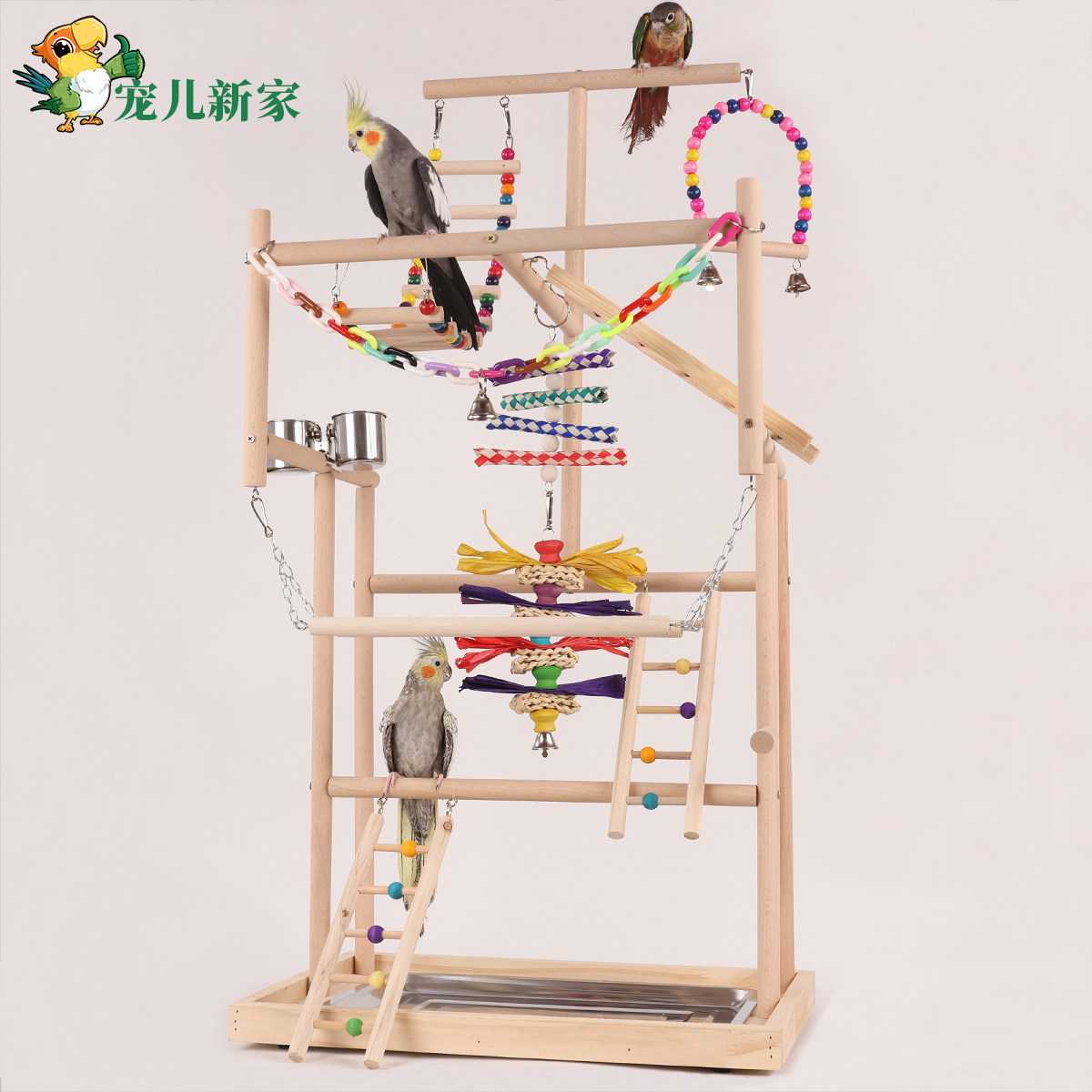 大型豪华鹦鹉玩具训练站架解闷自嗨台架攀爬云梯秋千鸟玩具套装,宠物/宠物食品及用品,鸟禽其他,淘宝优惠券,粉丝福利购,淘宝优惠卷