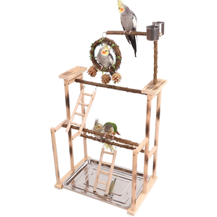 大型天然花椒木鹦鹉玩具秋千站架攀爬梯云梯树枝吊环木梯子站台