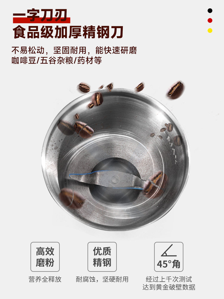 德国咖啡豆研磨机电动磨豆机意式家用超细多功能中药打粉机