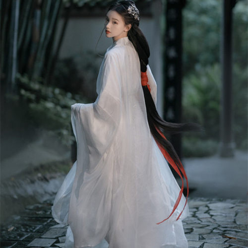 2025春季新款超仙汉服白色魏晋风