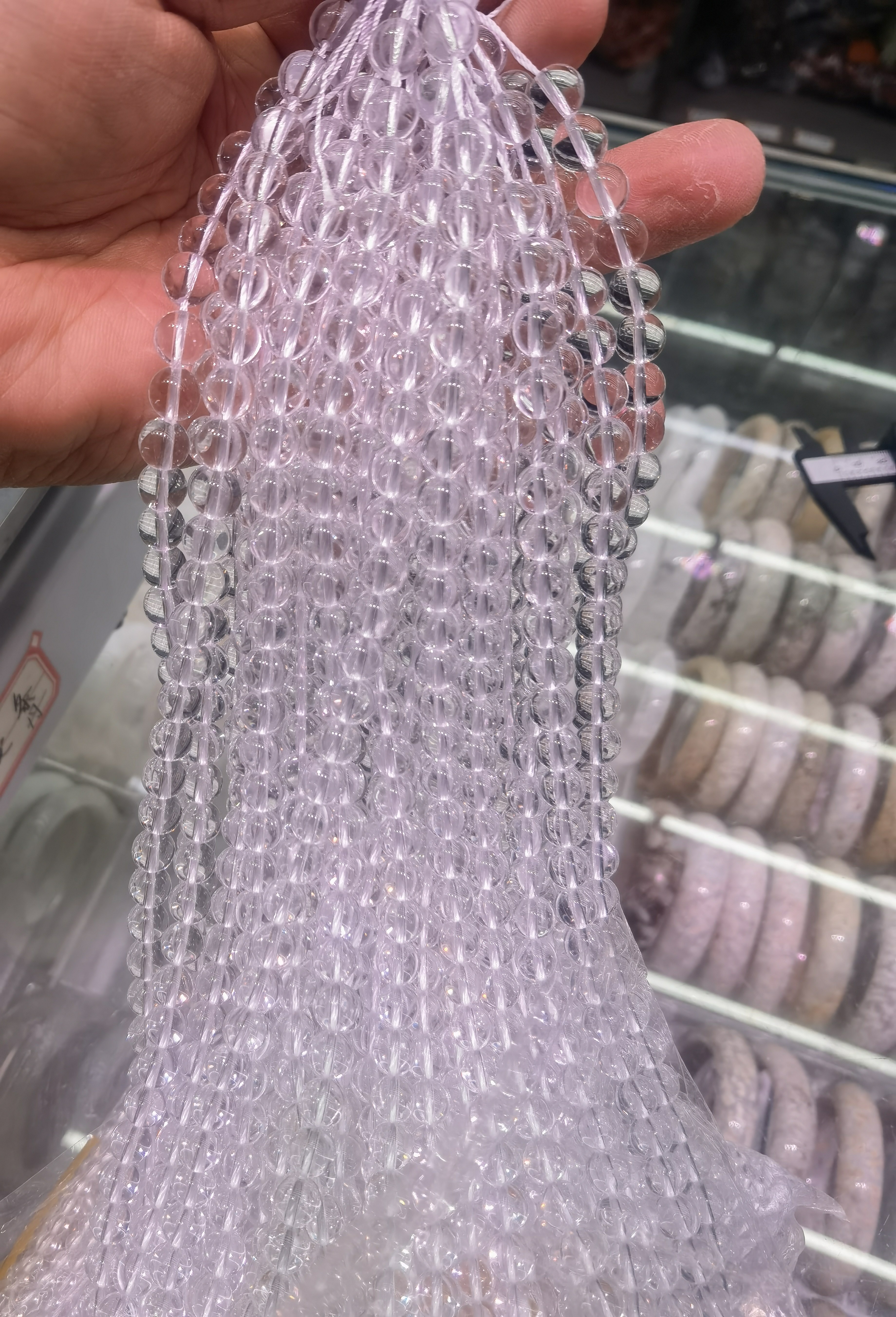 人造白水晶散珠半成品长链diy手链项链配珠女时尚饰品佩珠