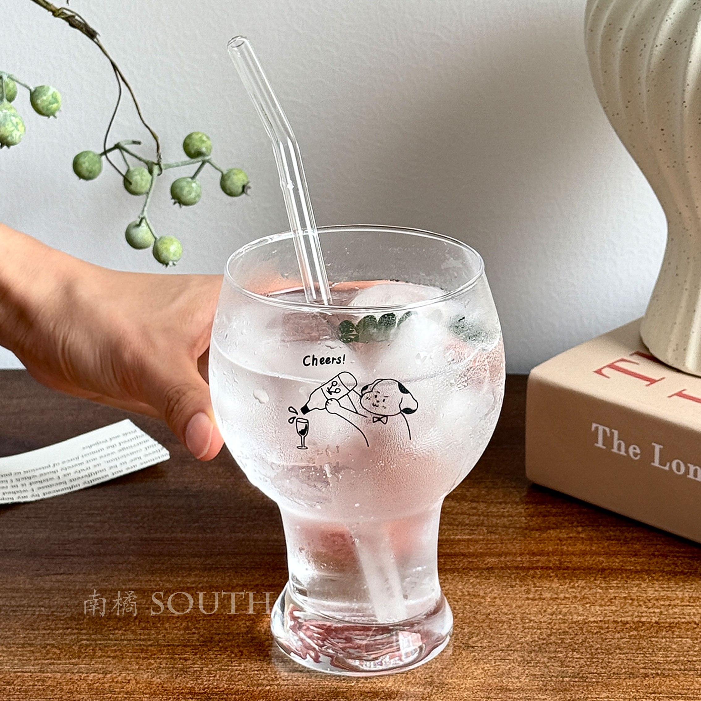 卡通修狗倒酒玻璃啤酒杯保温
