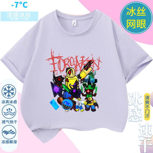 罗布乐思儿童短袖宽松 roblox虚拟世界衣服装速干儿童t袖2026