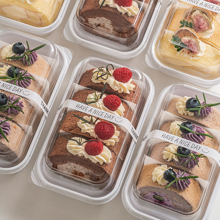 蛋糕卷包装盒切块烘焙泡芙麻薯饼干点心甜品西点网红透明打包盒子