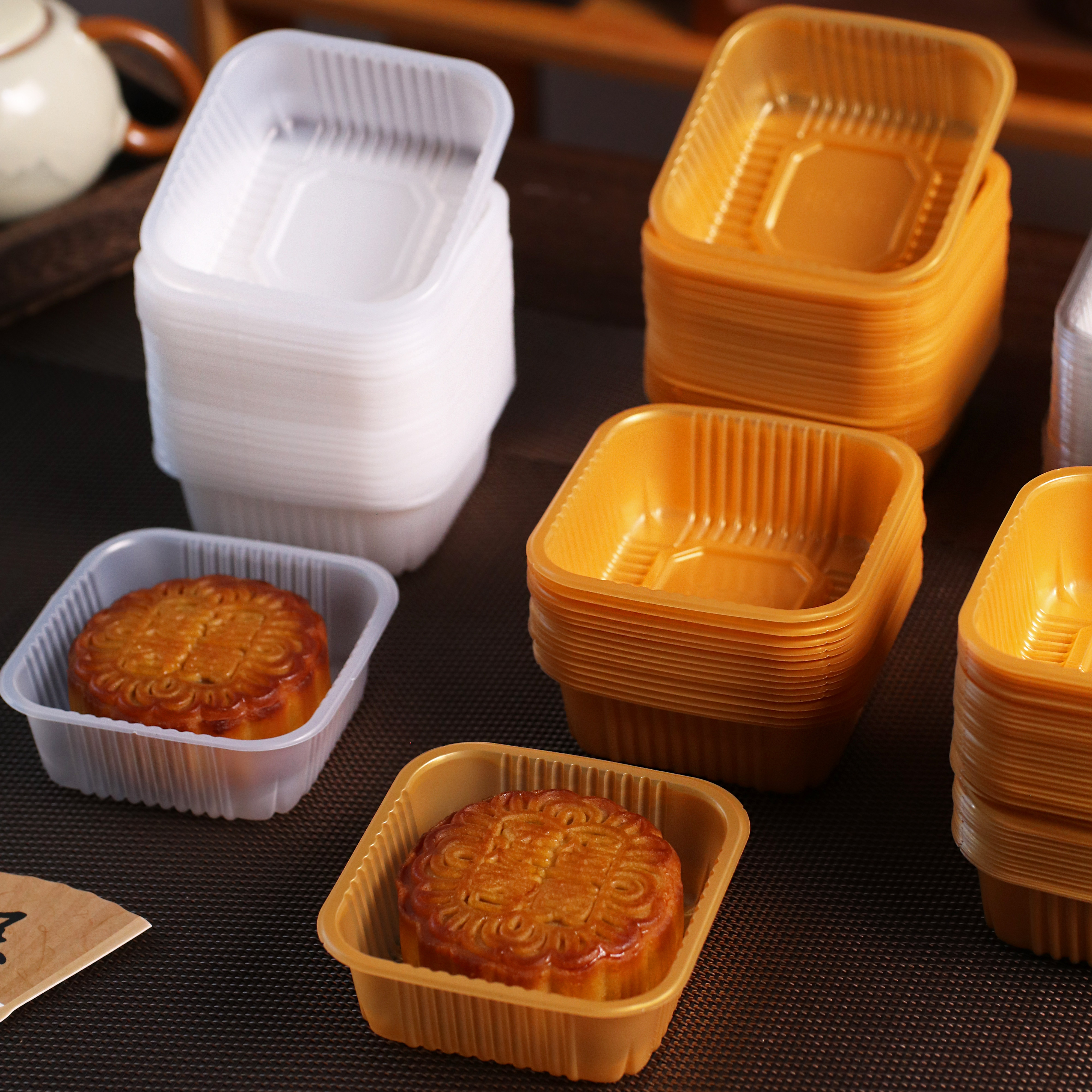 月饼包装底托蛋黄酥食品级PP托盒