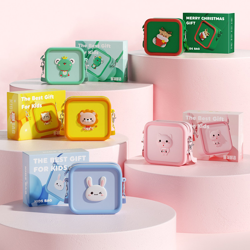 儿童斜挎包男女童蓝化妆防水包斜背包外出休闲单肩旅游包圣诞礼物