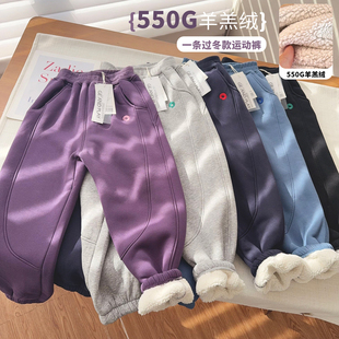 加绒运动裤 中大童一条过冬羊羔毛厚棉裤 25795 550克加厚棉裤