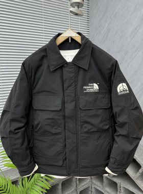 冬季新款90白鸭绒外套男士工装翻领轻薄羽绒服百搭短款羽绒夹克男