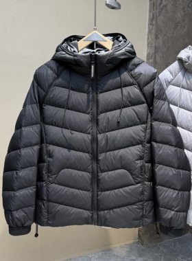 纯色排骨连帽羽绒服男款冬季加厚抗寒保暖90鸭绒外套情侣羽绒夹克