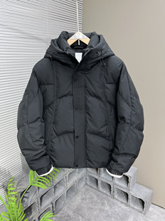 冬季 连帽羽绒服男潮牌加厚保暖白鸭绒外套百搭纯色青年羽绒面包服