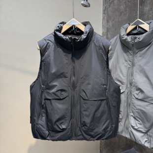冬季新款工装立领羽绒马甲男款加厚鸭绒坎肩马夹百搭羽绒服外套