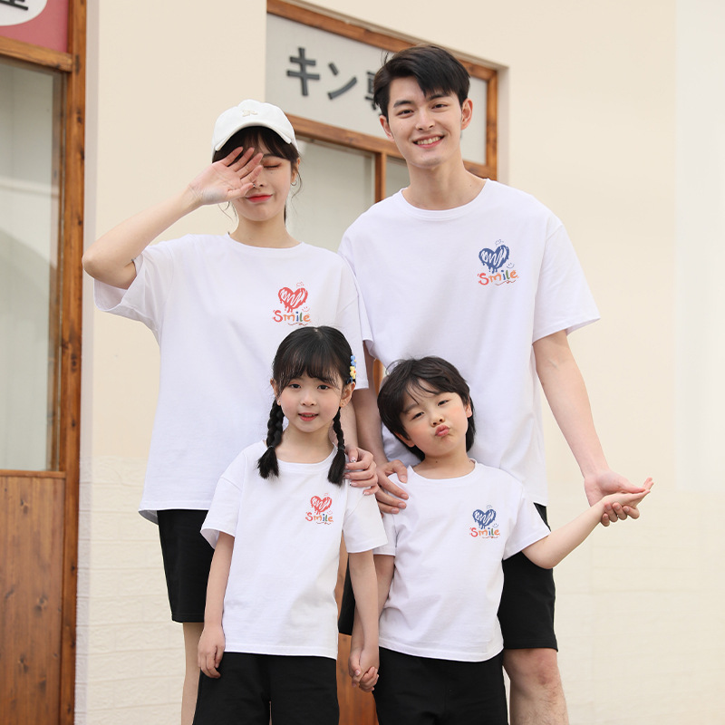 爱心亲子装夏装短袖t恤母女装