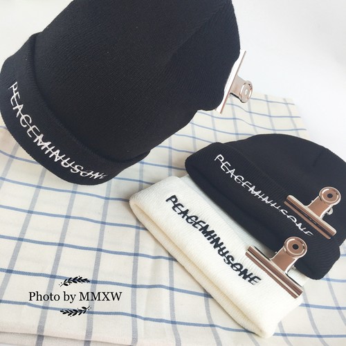 刺绣字母黑色别针毛线帽gd同款