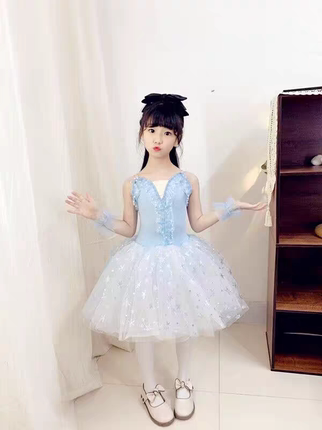 儿童芭蕾舞裙女童专业舞蹈纱裙冰雪奇缘蓬蓬裙芭蕾舞演出表演服装