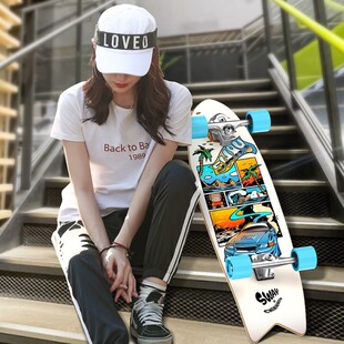 斯威陆地冲浪板专业板训练儿童入门刷街初学代步枫木滑板