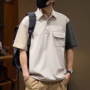 新款 衬衫 夏季 山系户外速干运动休闲短袖 男美式 潮牌凉感冰丝POLO衫