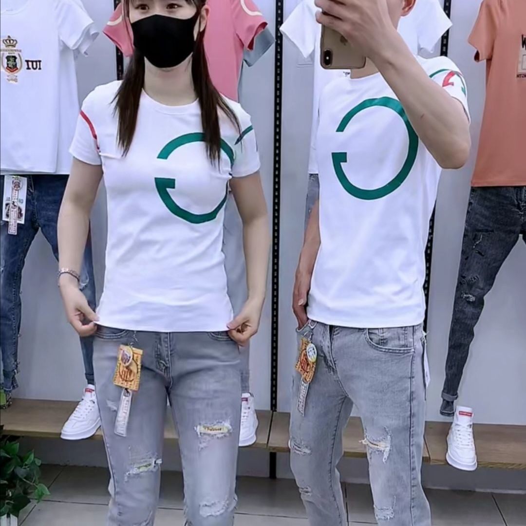 夏季T恤男短袖潮男韩版潮流帅气修身半截袖情侣上衣印花体恤ins潮