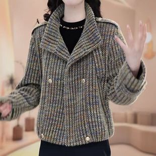 小香风毛呢外套女2025新款秋冬高级感气质名媛短款小个子加厚外套