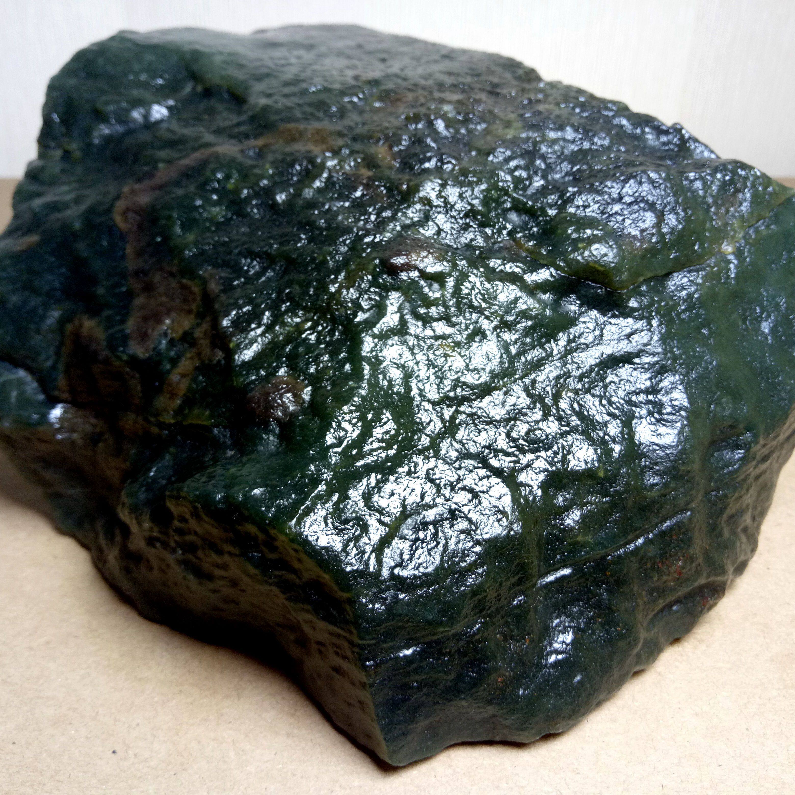 天然和田玉戈壁料原石青碧玉深色罕有大金蟾摆件菠菜老熟雕刻收藏