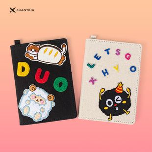 可烫布贴护照夹出国旅行证件护照保护套平平安安牛仔卡包礼物卡包