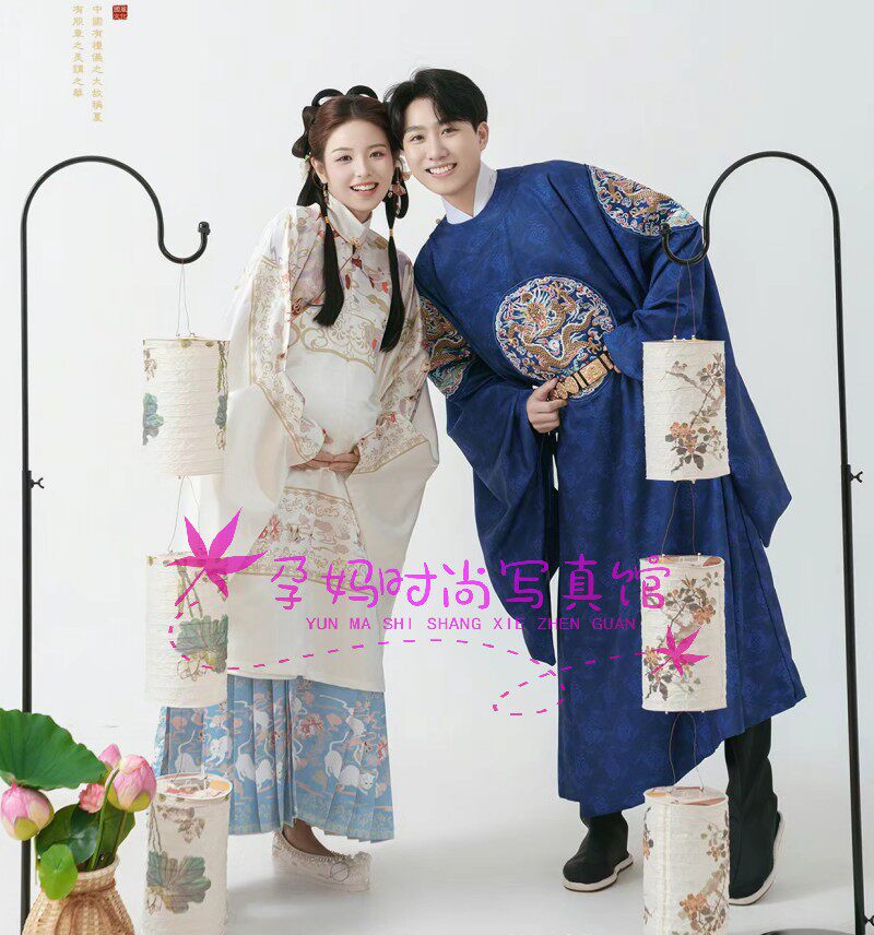 孕妇明制刺绣古风汉服套装