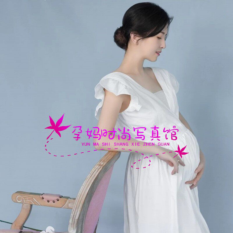 影楼孕妇拍照主题服装大肚妈咪连衣裙摄影写真礼服私房艺术照服饰