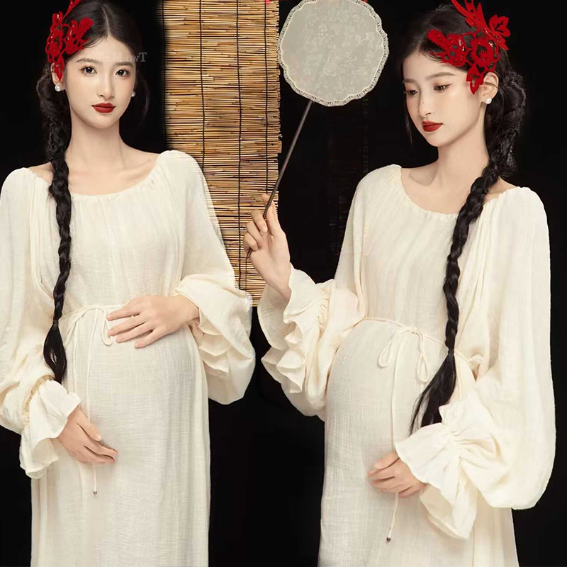 艾美影赏新中式禅意孕妇摄影服图片