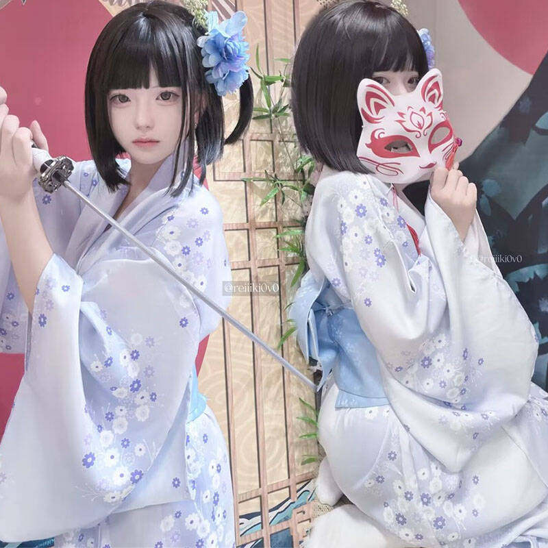 2026神明少女淡蓝和服写真服