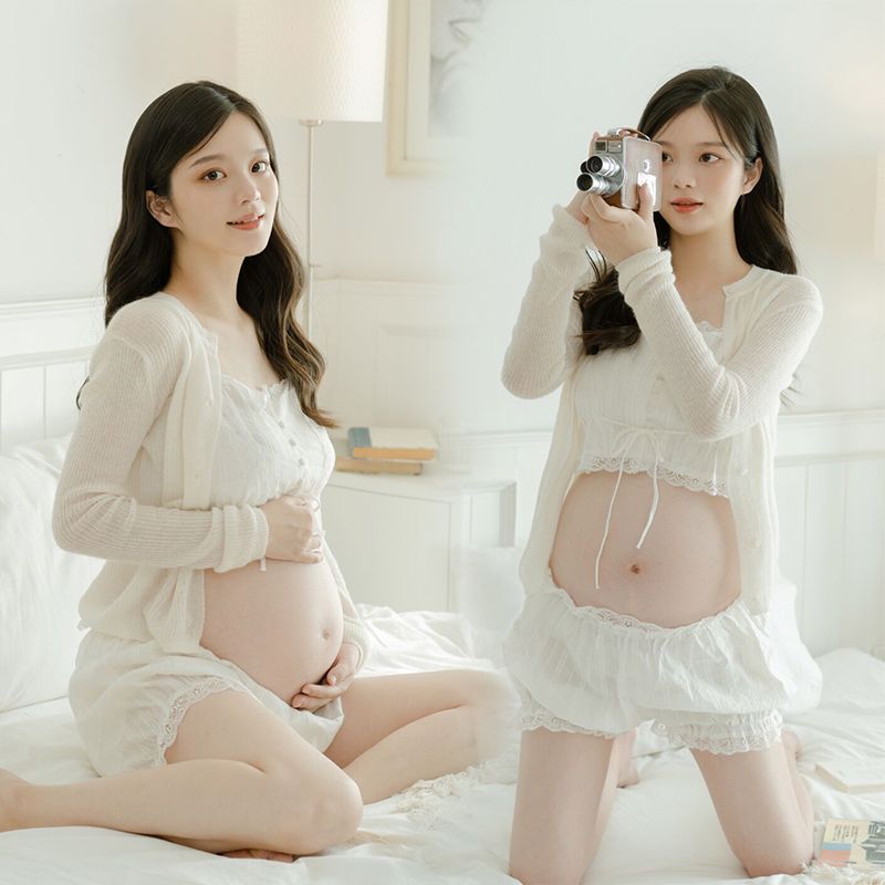 新款孕妇拍照服装蕾丝套装写真服