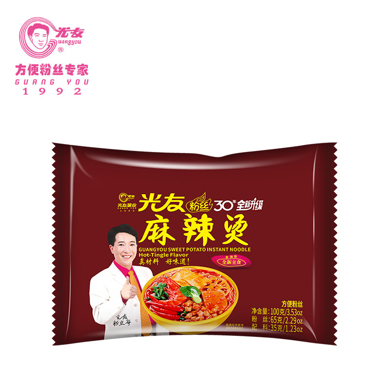 光友麻辣烫酸辣粉绵阳粉丝即泡即食非油炸无明矾细粉丝20袋装