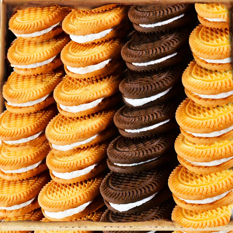 奶油夹心饼干香蕉水果味早餐解馋小零食休闲散装整箱批发独立包装