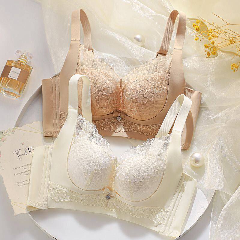 高质量蕾丝内衣女士内衣小胸聚拢防下垂文胸女性内衣无钢圈调整型