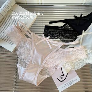 魅惑镂空*法式性感女士蕾丝内裤纯棉裆少女透气纯欲风低腰三角裤