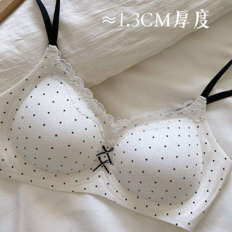 蕾丝撞色碎花内衣女士小胸聚拢收副乳无痕无钢圈文胸罩