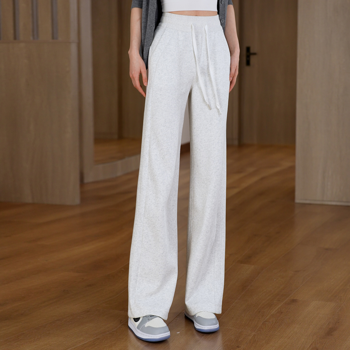 休闲韩版百搭高腰显瘦阔腿裤