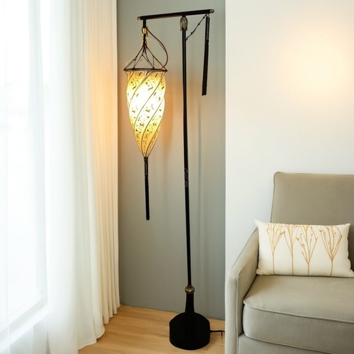 后现代布艺落地灯民宿茶室书房灯