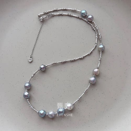 甄奢海水巴洛克真多麻珍珠项链