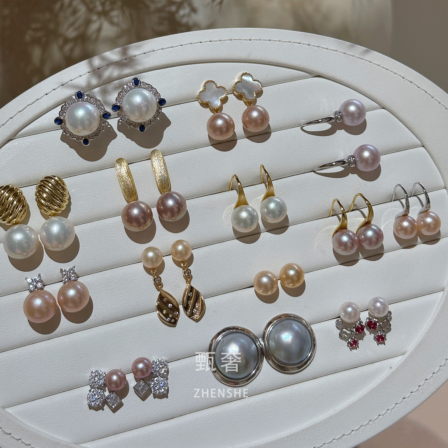 甄奢精工纯银珍珠耳环特惠价