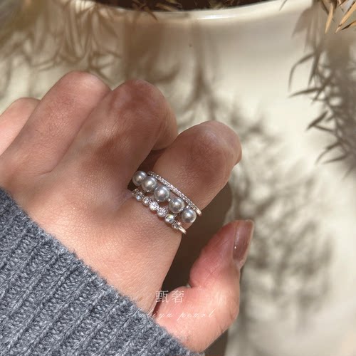 甄奢真多麻色纯银戒指开口