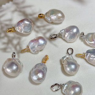 一物一图 925纯银可掰扣大巴洛克炫彩淡水珍珠吊坠个性 云想