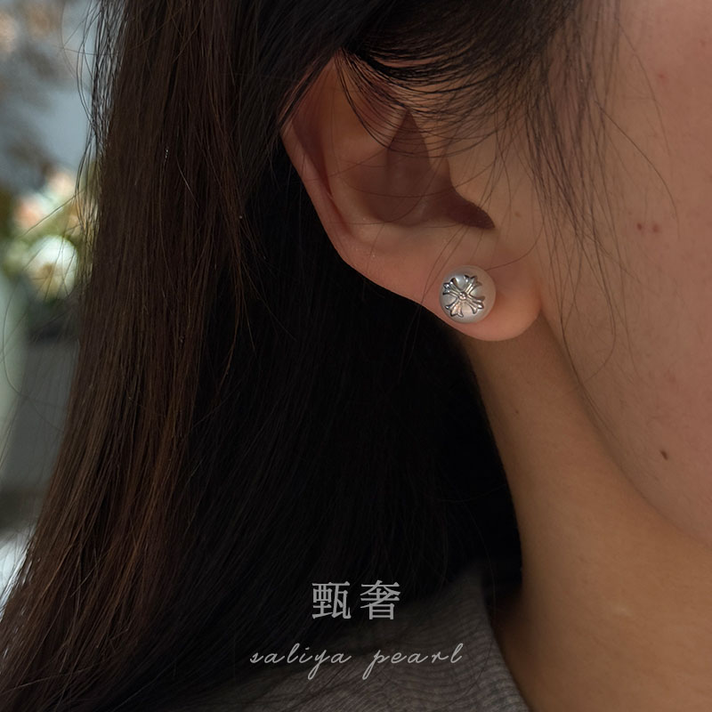 甄奢克罗系列天然淡水珍珠耳钉