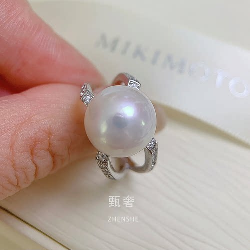 甄奢御家同款大气天然珍珠戒指