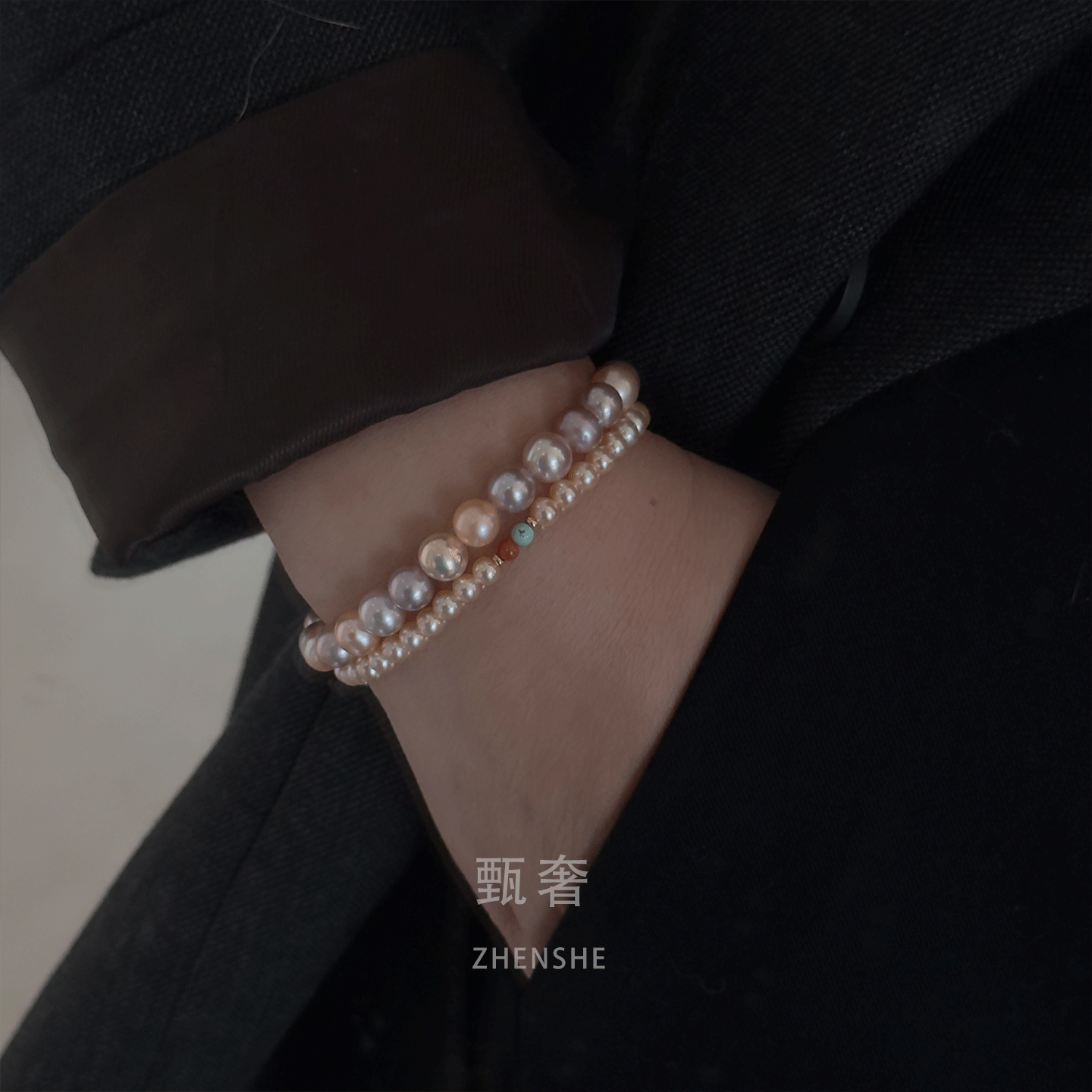 《甜心糖豆》7-8mm极光无核彩色淡水珍珠手链松紧串绳素珠串百搭,珠宝/钻石/翡翠,手饰,淘宝优惠券,粉丝福利购,淘宝优惠卷