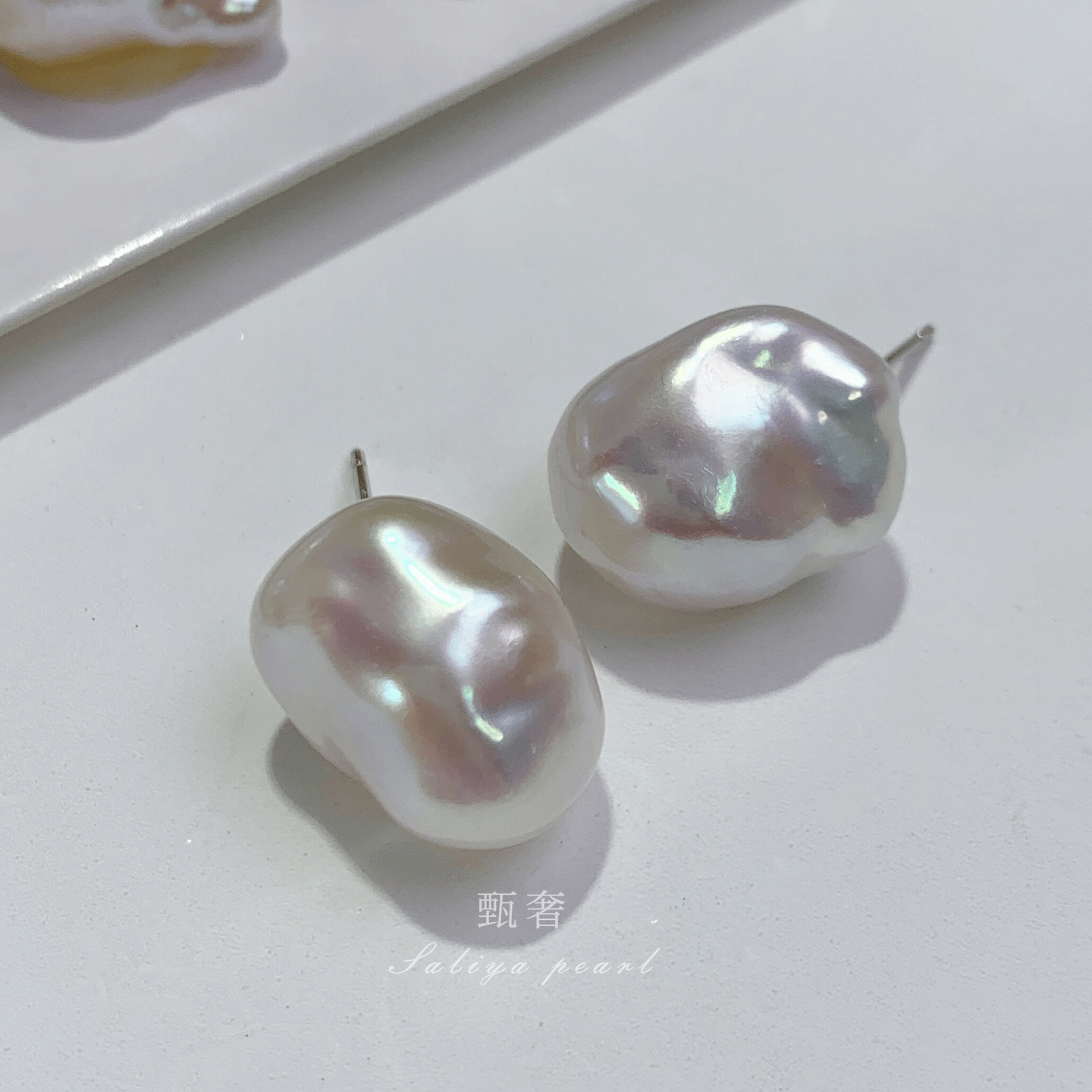 《念如星子》13mm炫彩极光巴洛克天然淡水珍珠耳钉时尚港风耳环,珠宝/钻石/翡翠,耳饰,淘宝优惠券,粉丝福利购,淘宝优惠卷