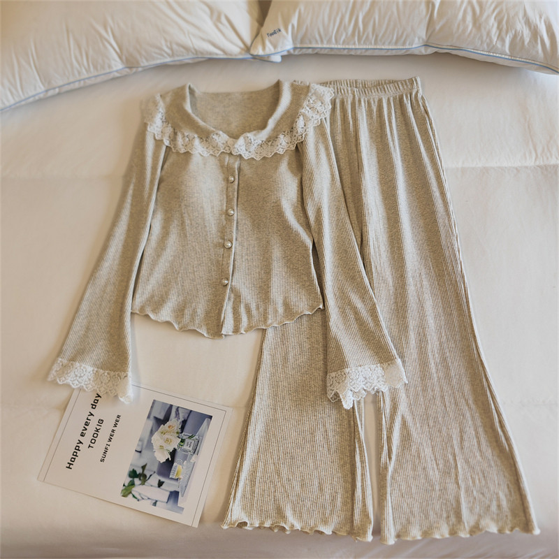 带胸垫睡衣女春秋冬季长袖开衫两件套新款法式纯欲风莫代尔家居服,女士内衣/男士内衣/家居服,睡衣/家居服套装,淘宝优惠券,粉丝福利购,淘宝优惠卷