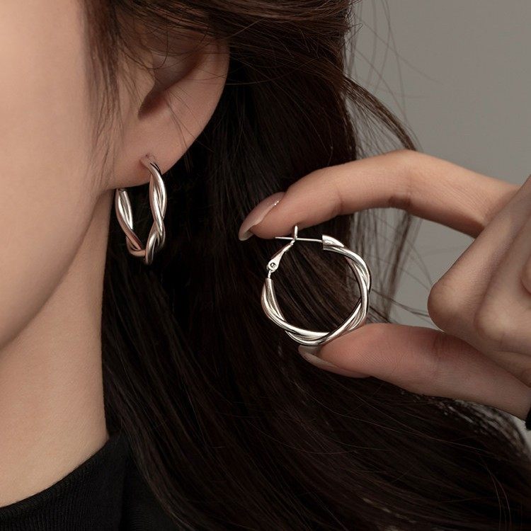 精工高货s999银麻花耳圈轻奢小众2026新款爆款耳钉女时尚高级耳饰,饰品/流行首饰/时尚饰品新,银饰耳饰,淘宝优惠券,粉丝福利购,淘宝优惠卷