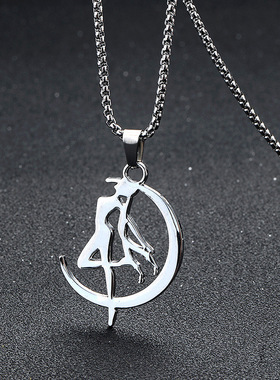 时尚动漫周边美战士项链女轻奢高级感网红嘻哈吊坠冷淡风饰品