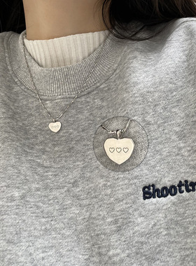 ins冷淡风爱心项链女新款锁骨链设计感嘻哈潮配饰小众饰品